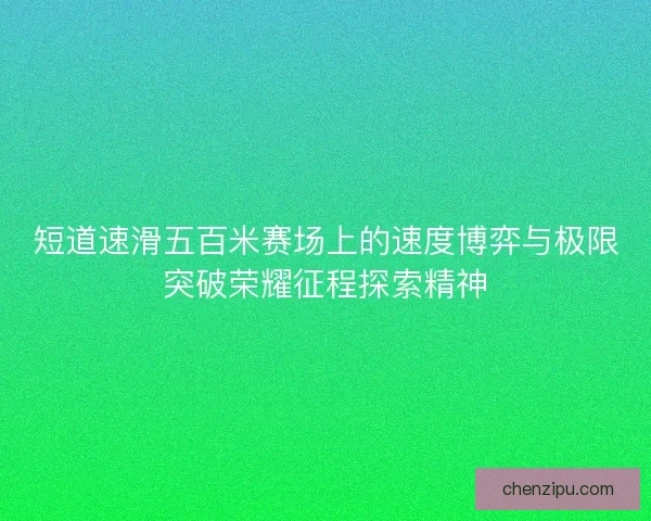 短道速滑五百米赛场上的速度博弈与极限突破荣耀征程探索精神