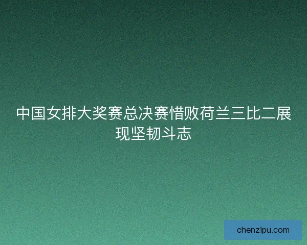 中国女排大奖赛总决赛惜败荷兰三比二展现坚韧斗志