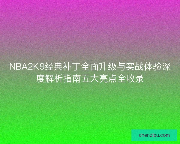NBA2K9经典补丁全面升级与实战体验深度解析指南五大亮点全收录